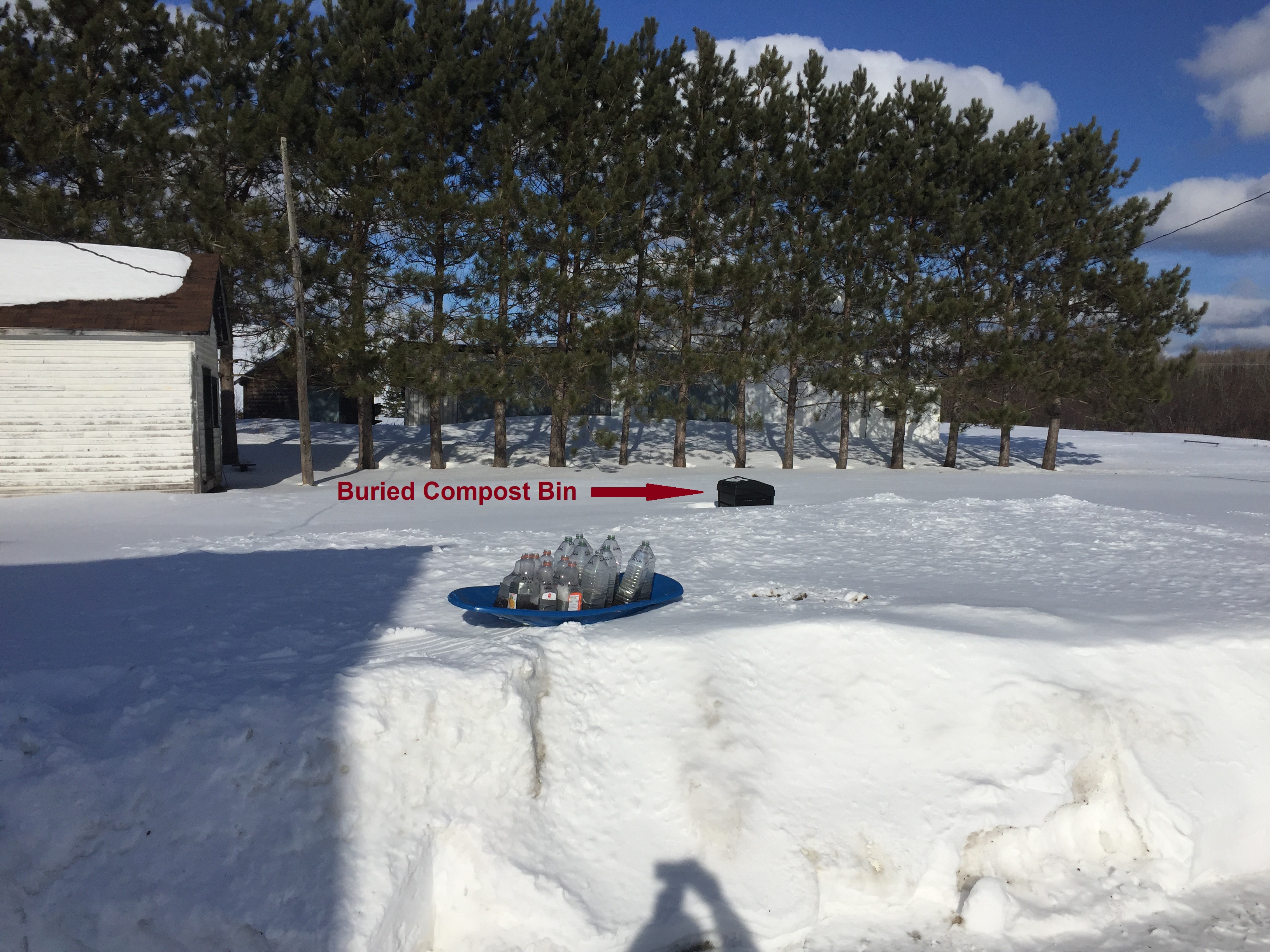 Compost Bin buried in snow